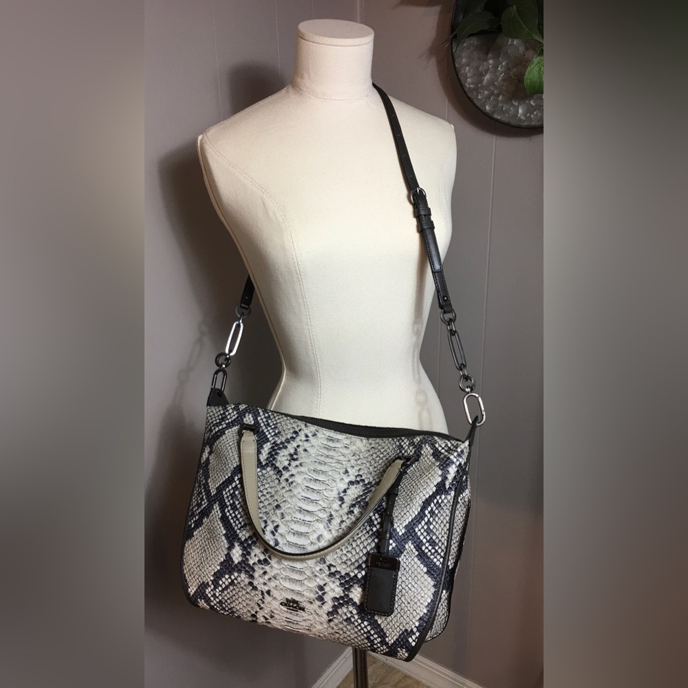 Coach Madison Smyth Satchel/Shoulder Bag in Diamond Python Leather